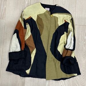 BERNICE Design Belgium Vintage Blouse – Bold Abstract Print – Size M